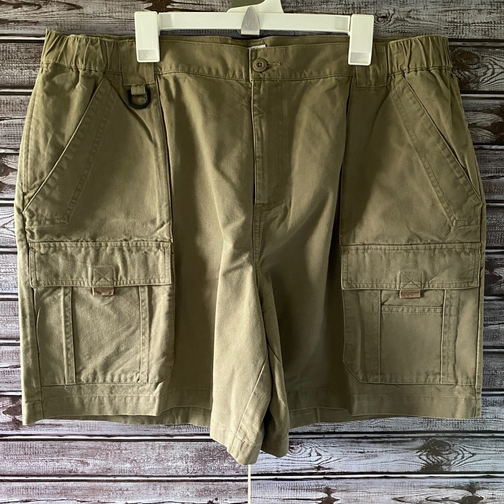 Columbia Men's Cargo Shorts Size XXL Light Brown Pockets Logo Stretch Waist